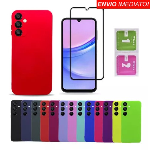 Pelicula Vidro 3D Moto g14 G04 G24 g05 g15 G35 G55 G75 g54 g53 g22 Motorola + Capinha Aveludada Colorida Capa