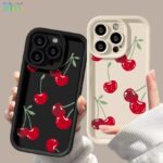 Capa De Telefone Cereja Vermelha Para Moto G05 E15 G54 G64 G84 E22 E22i E32 E30 E40 E32 Casos De Silicone Macio Traseira