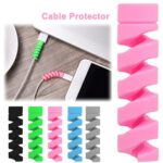 KIT 4 cabo silicone espiral protetor para iphone carregador fone de ouvido