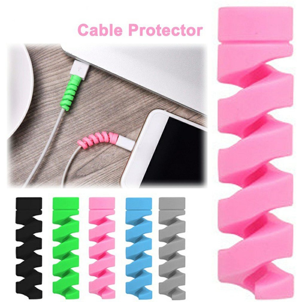KIT 4 cabo silicone espiral protetor para iphone carregador fone de ouvido