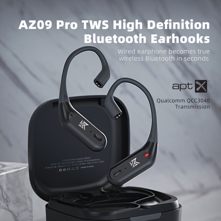 KZ AZ09Pro Upgrade Wireless Bluetooth Earhook 0.75/0.78mm Fone De Ouvido Esportivo Para Jogos De Baixa Latência High Performance longBattery