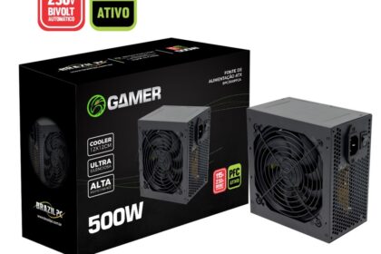 Fonte Atx 500w Real Gamer PFC Ativo Brazilpc/Tronos Silenciosa Bivolt