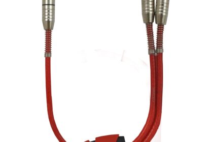 Cabo Rca Automotivo Blindado Stetsom 40 Cm Y 2 Machos 1 Fêmea Flexível Conectores Alta Pressão Banhados Prata 2M 1F