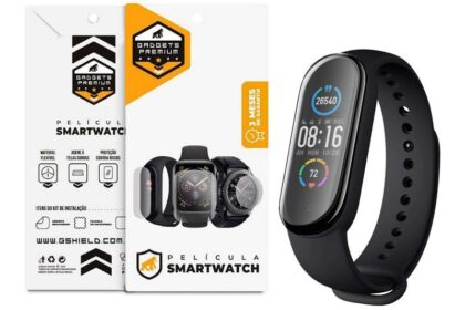 Película De Nano Vidro Com Bordas Pretas Para Xiaomi Mi Band 5 - Gshield