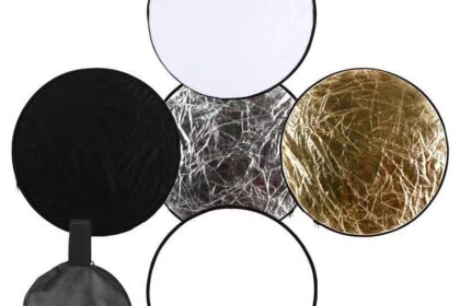 Refletor Redondo De Claro 2 Em 1 Multi-Disc Com Bolsa Portátil Dobrável/Branco/Dourado/Prata Para Estúdio De Fotografia