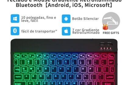 Goojodoq Teclado e Mouse | Gradiente Retroiluminado Bluetooth