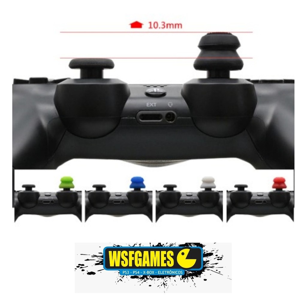 01 Par Grip Extensor Cogumelo Skull & Co Xbox Playstation e Outros