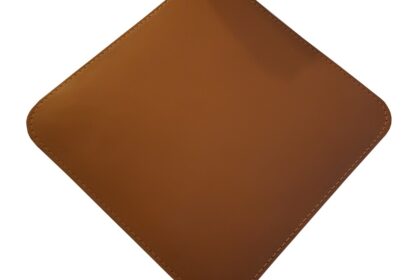 Mouse Pad Pequeno Couro Sintético Ecológico Caramelo