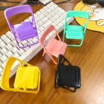 3x Suporte De Celular Dobrável Em Formato De Cadeira Multifuncional Decoração De Mesa