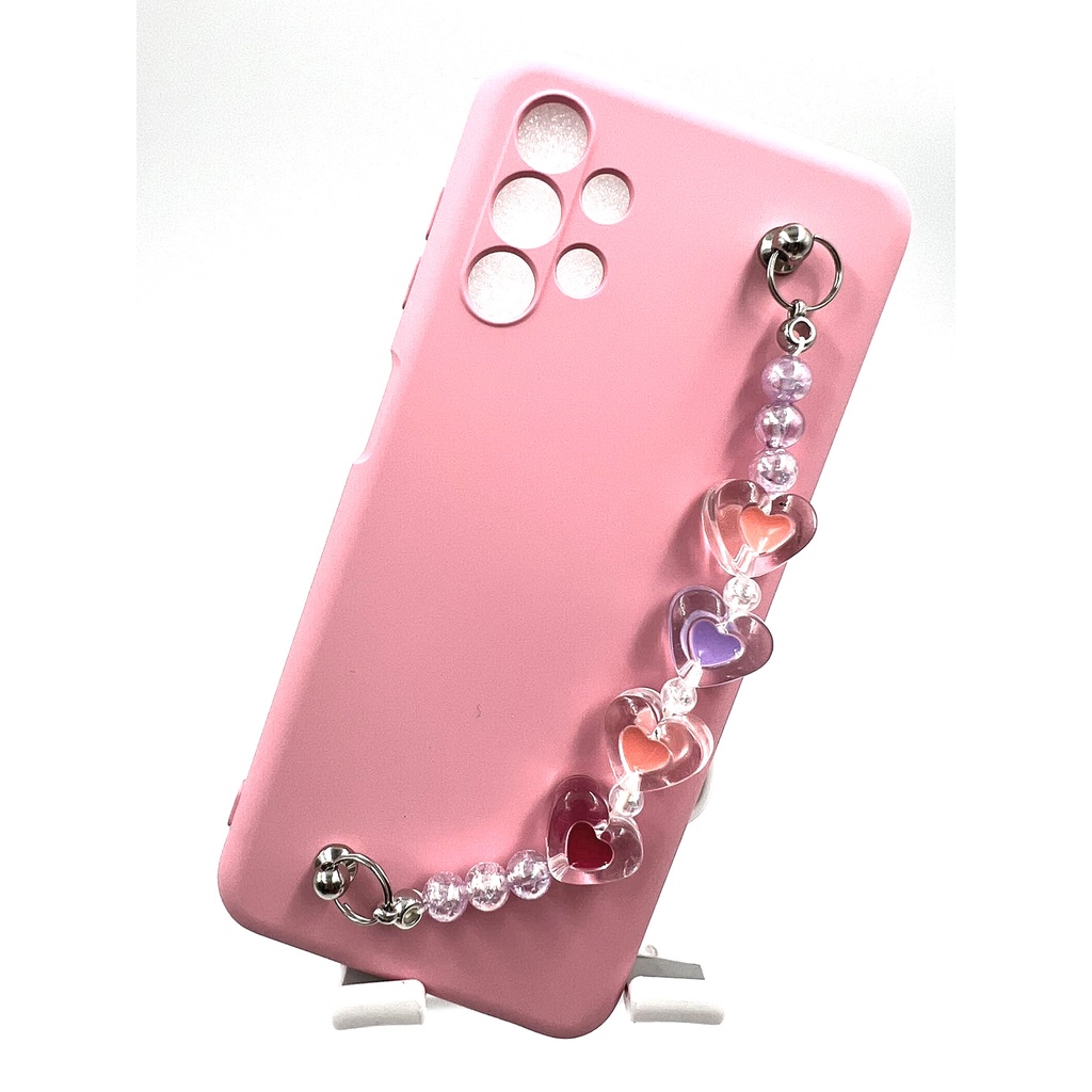 Capa Capinha Aveludada Anti-queda Impacto Para celular Samsung Galaxy A13 4G com pulseira ( CORAÇÃO G)