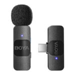 Sistema de Microfone Boya by-v10 Lapela Apenas p/iPhone 15 e Android Usb C