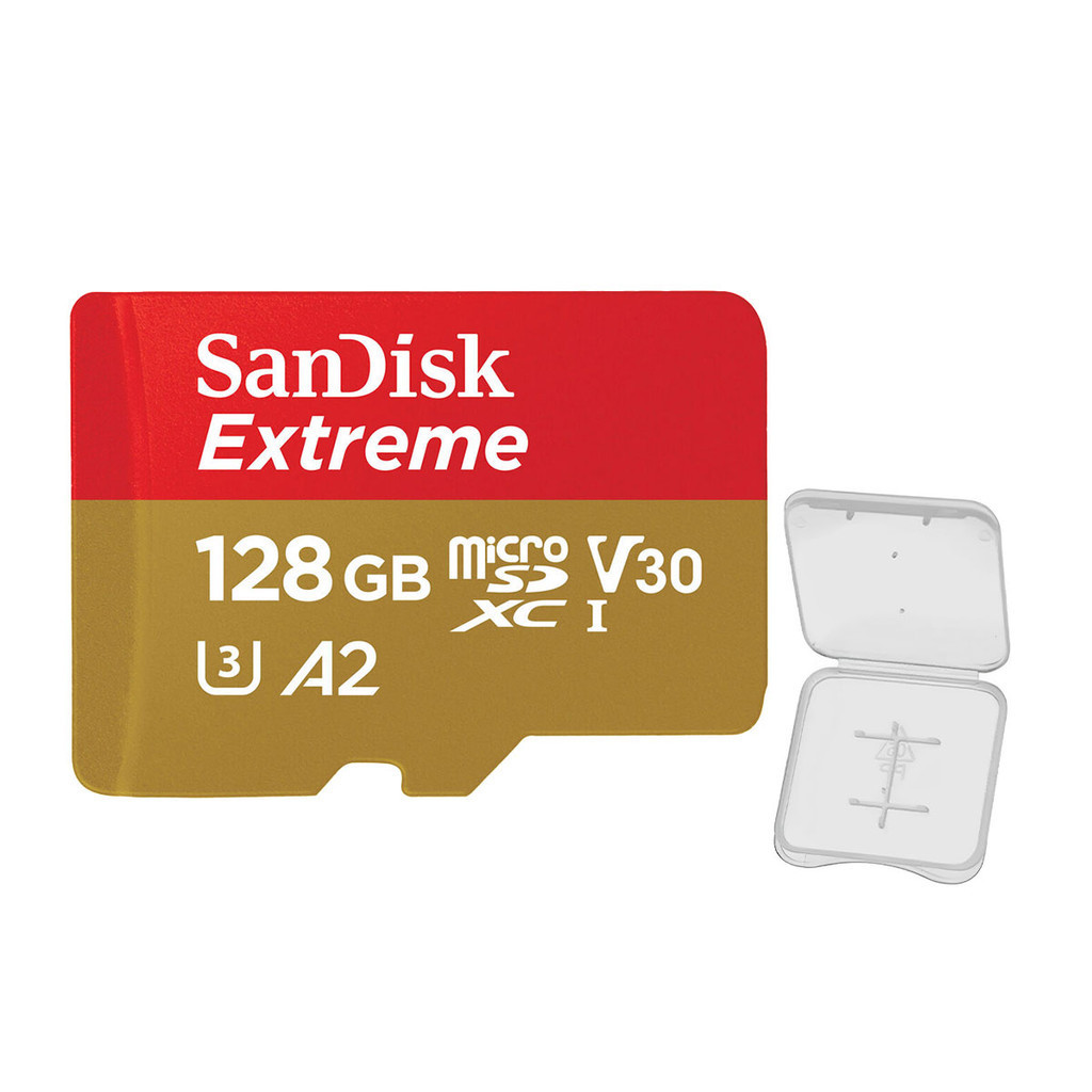 Cartão Memória Micro Sd Sandisk 128gb Extreme 190Mbs +Case