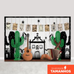 Painel Fundo Fotográfico Festa Junina Cenário Cordel Sublimado Em Tecido - FJN-159