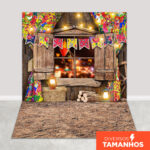 Fundo Fotográfico Celeiro Festa Junina Em Tecido FJN-144