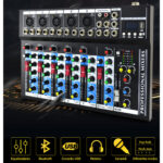 7 canais profissional portátil mixer som mixing console play registro reprodução do computador mini misturador de áudio