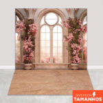 Fundo Fotográfico Dia das Mães Janela Flores Em Tecido FFJ-118