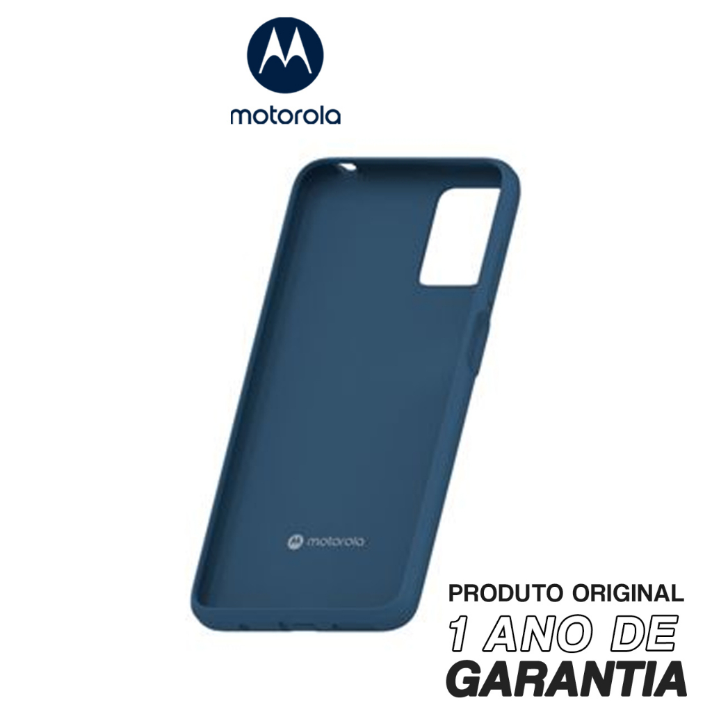 Capa Motorola Anti Impacto Capinha Protetora Original Smartphone Moto E22 Azul