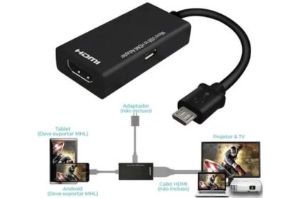 Cabo Adaptador V8 Micro Usb Hdtv Mhl 2.0 Para Celular
