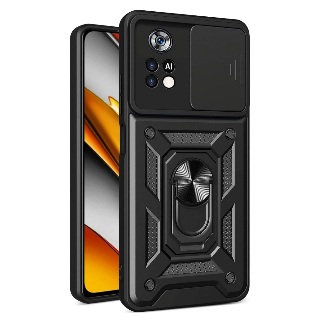 Capa Case Xiaomi Poco X4 Pro 5G (Tela 6.67) Shield Dupla Camada Com Stand e Anel