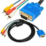 Cabo Adaptador VGA Macho 15 Pinos para AV 3 Rca Macho 1.5m