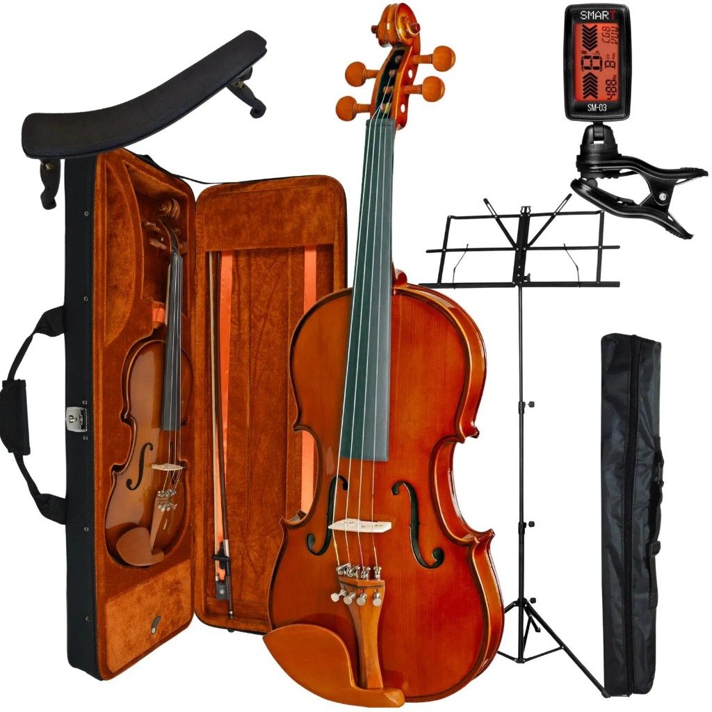 Kit Violino Eagle Ve441 4/4 + Estojo Estante Espaleira Afinador