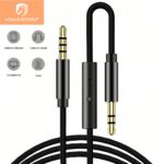 H'maston RX-02 3,5 mm Cabo De Áudio Com Microfone Para Telefone