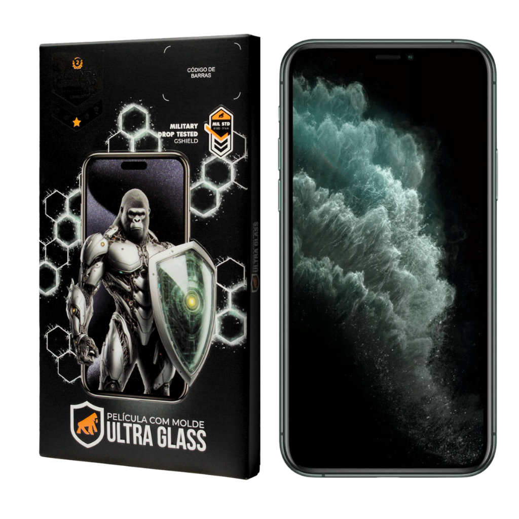 Película Ultra Glass Gshield p/ iPhone 11 Pro – Vidro Duplo Temperado e Bordas Reforçadas