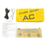 Pedal recarregável de múltiplos efeitos para violão acústico de madeira com interface de áudio para gravação e função