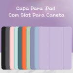 Case Capa Com Função Flip para iPad 11 Pro Air 4 Air 5 Air 6 2024 10.9 Pol. 11 Pro Com Slot para Caneta