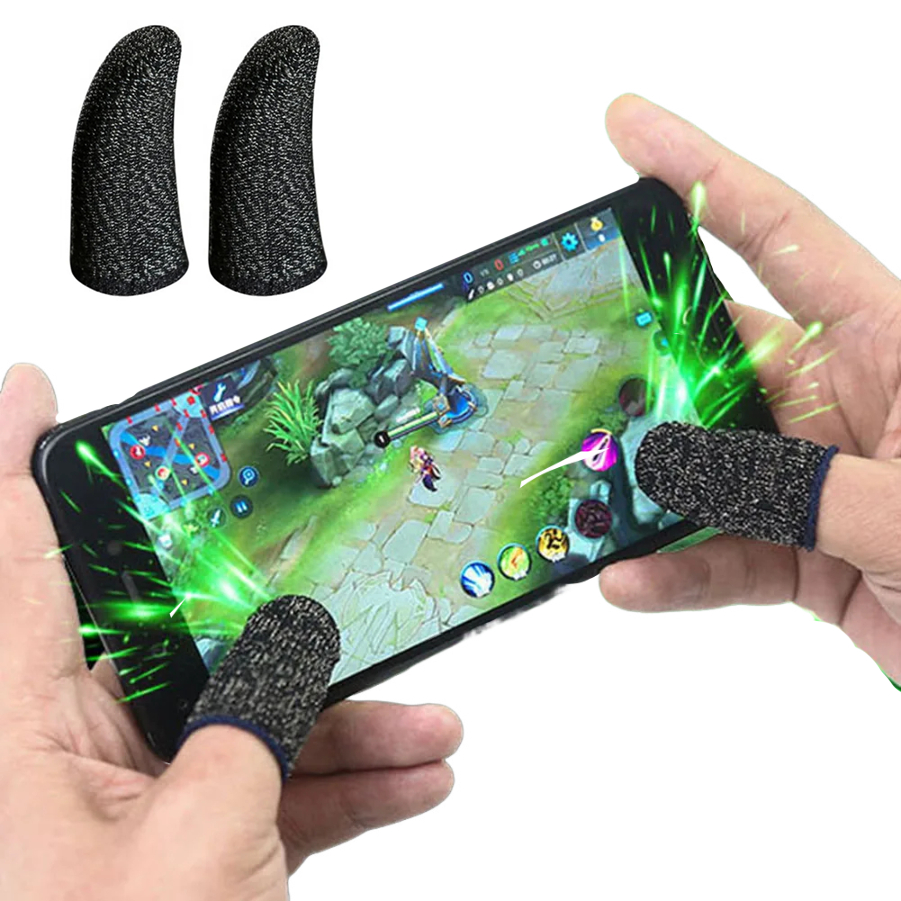 Luva de Dedo Gamer Profissional Cor Preto PUBG FREE FIRE Anti-Suor Para Celular Jogos FPS COD Mobile