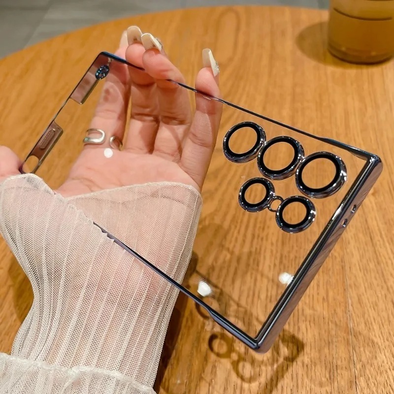 Capinha Capa Para S25 Ultra S23 Ultra S24 Ultra S23 S24 / Ultra Slim Fina Transparente Premium Proteção Câmera Acrílica