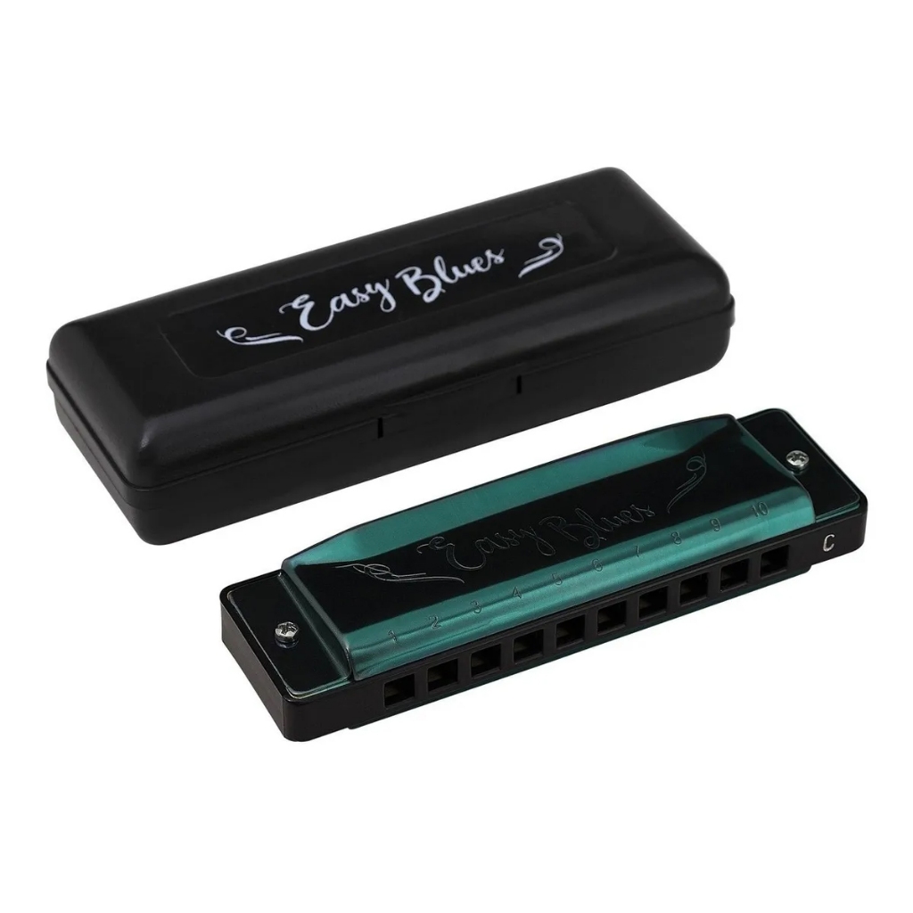 Gaita De Boca Diatônica Hering Verde Easy Blues Dó Ve4420c