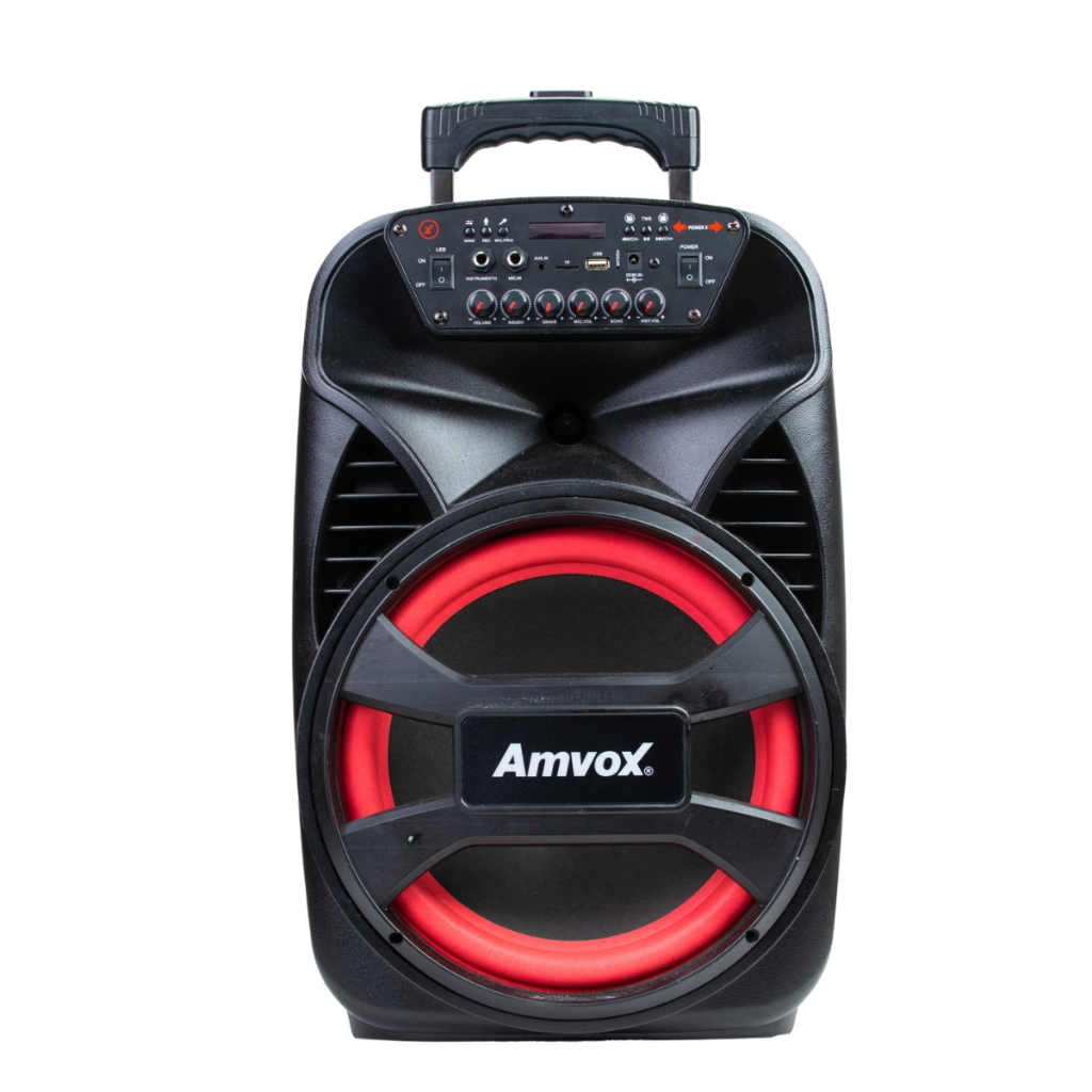 Caixa de Som Amplificada Amvox 480 Viper II Alto Falante 12 Polegadas 480W Bluetooth Bivolt