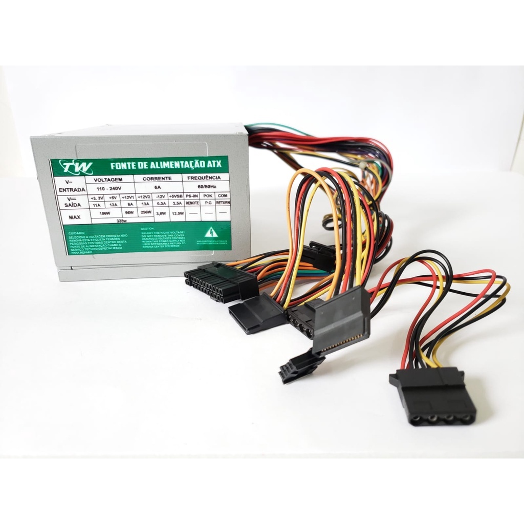 Fonte ATX para Pc 335w cooler silencioso
