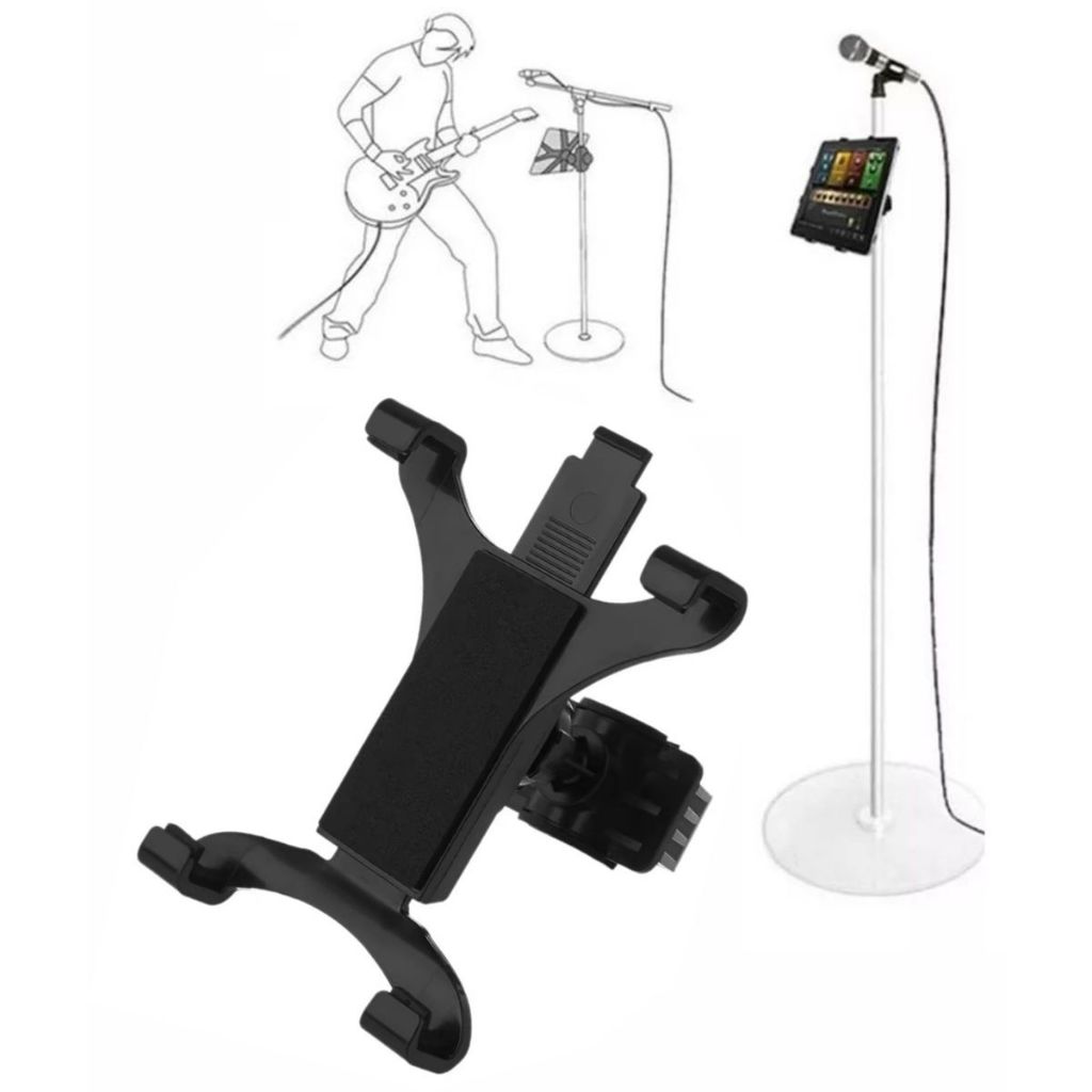 Suporte de iPad Tablet 7 a 10 Polegadas para Pedestal de Microfone Músicos Banda Igreja