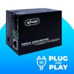 Par Conversor Fibra Óptica Mídia Gigabit 100mbps RJ45 A+B 2 unidades