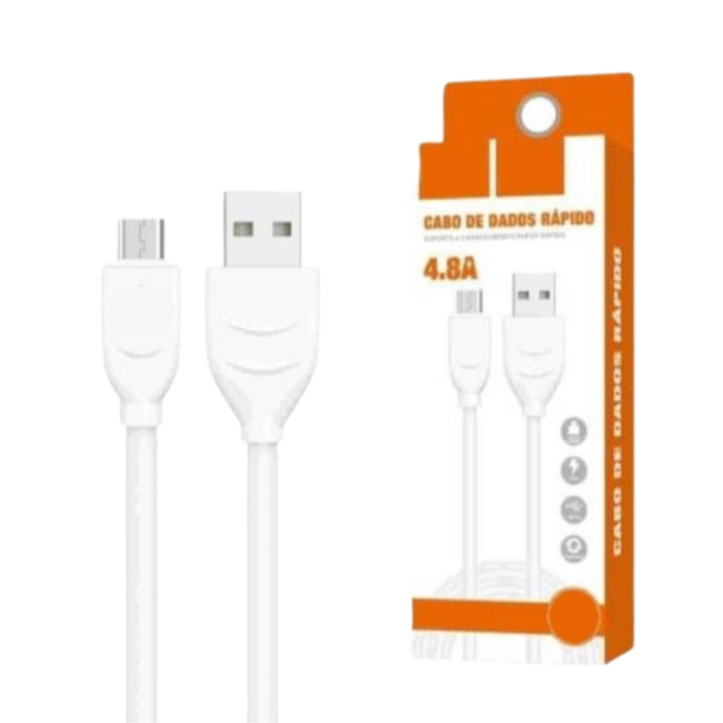 Cabo Carregador para Motorola E6 - Cabo Micro USB V8