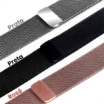 Pulseira smartwatch Milanese Metal Magnetico Fecho 38mm 40mm 42mm 44mm Apple Watch X7 X8 T500 Iwo 12 13 16