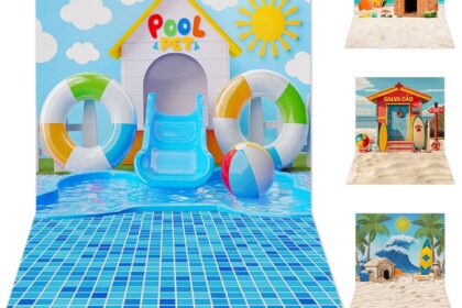 Fundo Fotográfico Pet Shop Verão Em Tecido 1,20x1,70m - Vários Modelos