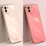 Capa Capinha Luxo com Borda Dourada para Samsung A04/A10/A12/A13/A14/A21/A23/A32/A34/A54/A70/A71