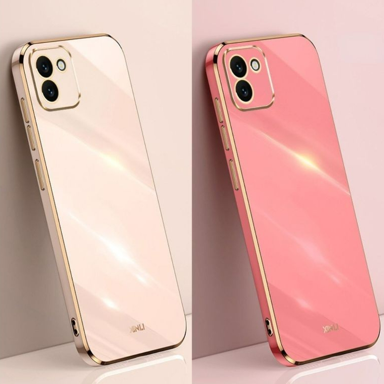 Capa Capinha Luxo com Borda Dourada para Samsung A04/A10/A12/A13/A14/A21/A23/A32/A34/A54/A70/A71