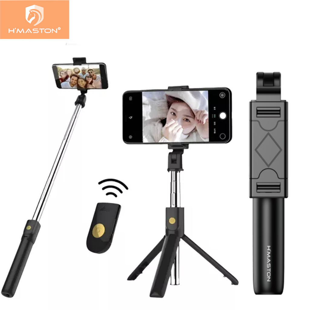H'maston ZP-20 Pau De Selfie Retrátil Bluetooth Celular Bastão De Selfie E Tripe Controle Bluetooth