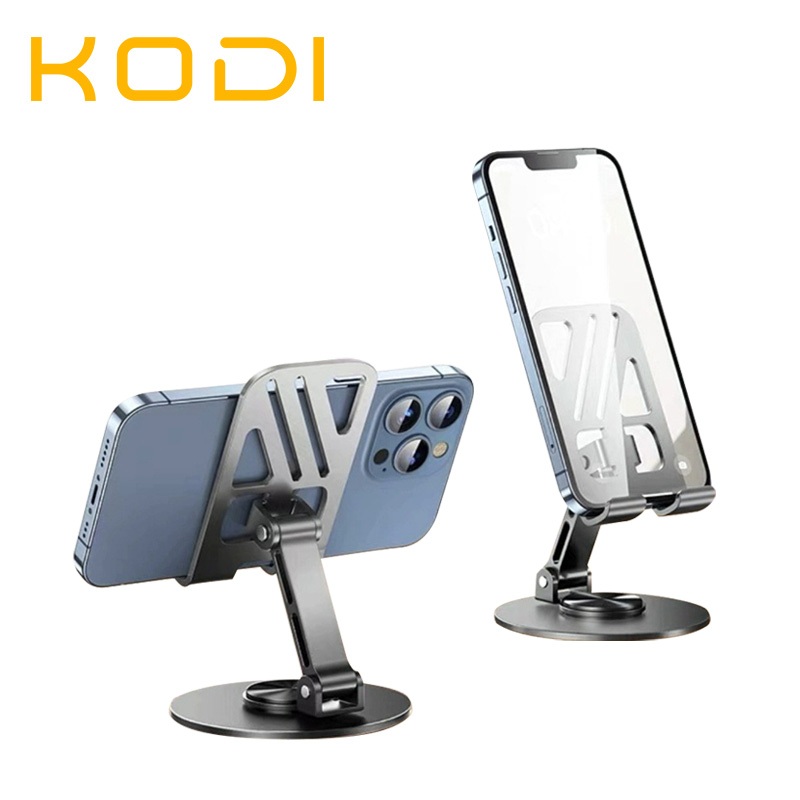 Suporte Alumínio de Mesa Base Rotatória Ajustável 360º Para Smartphones e Tablets -V8