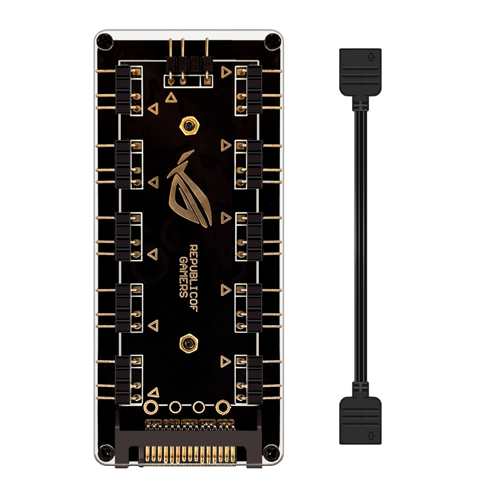 HUB PARA LED ARGB 5V 3 PINOS, 10 PORTAS, CONTROLE POR SOFTWARE PLACA-MÃE, ALIMENTAÇÃO SATA