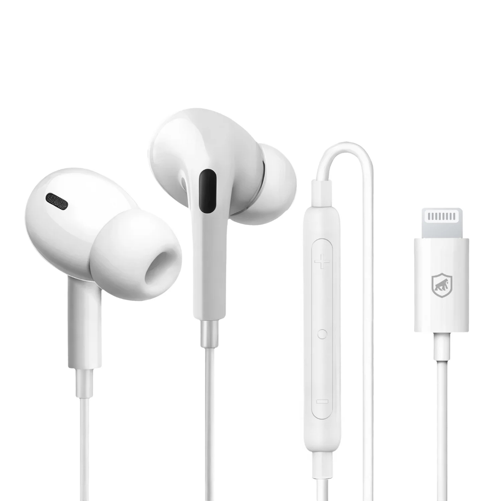 Fone de Ouvido Dual Air Lightning MFI Gshield – Alta Definição, Ergonômico, Graves Potentes, 1,2m