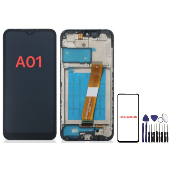 Frontal Tela Touch Display Original Compatível Galaxy A01 A015 A015G A015 MLcd Com Aro / Sem Aro