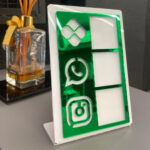 Placa Pix Display Qr Code Mesa Balção Acrílica Acrilico Pix Instagram Loja