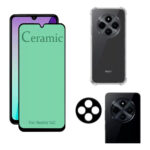 Kit Para Xiaomi Redmi 14C - Película Cerâmica + Capa Capinha Anti Shock + Câmera