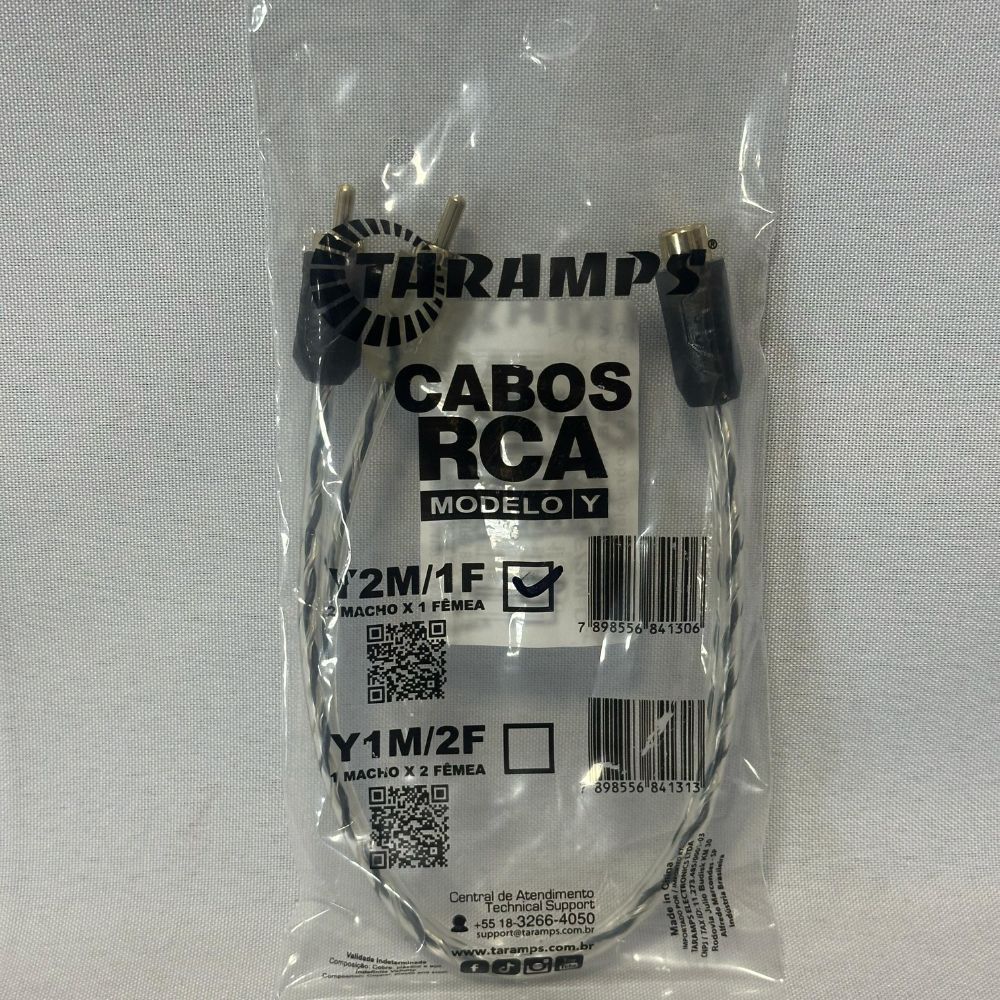 Cabo RCA Y 2M 1F Injetado Taramps