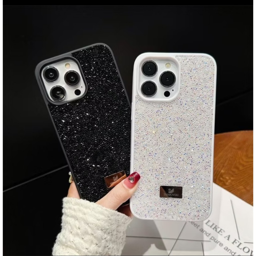 Capinha Pedras Brilhantes Swaro Para iPhone 11 12 13 14 15 16 Normal Pro e Pro Max l